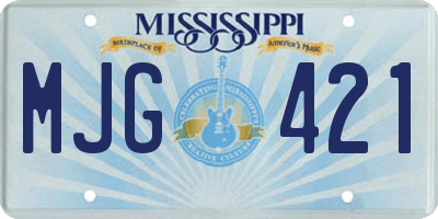 MS license plate MJG421