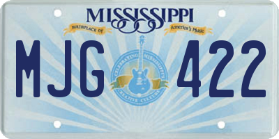 MS license plate MJG422