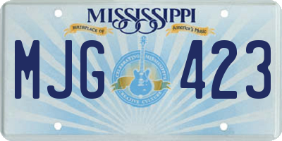 MS license plate MJG423