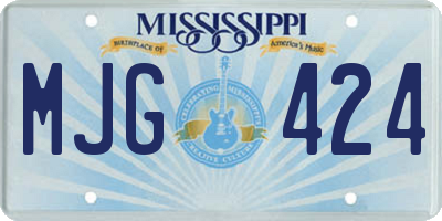 MS license plate MJG424