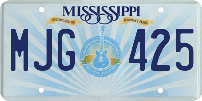 MS license plate MJG425