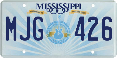 MS license plate MJG426