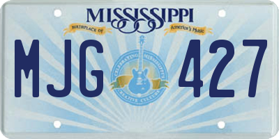 MS license plate MJG427