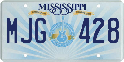 MS license plate MJG428