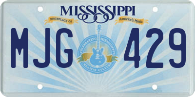 MS license plate MJG429