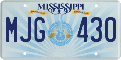 MS license plate MJG430