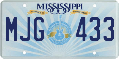 MS license plate MJG433