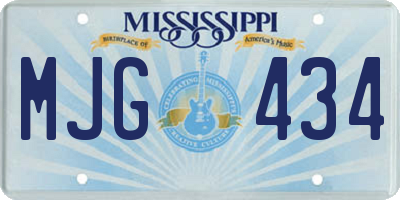 MS license plate MJG434