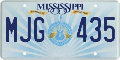 MS license plate MJG435