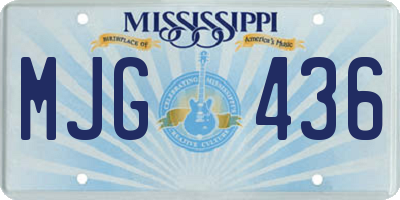MS license plate MJG436