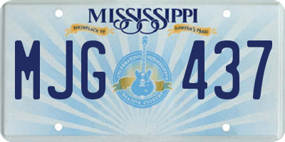 MS license plate MJG437