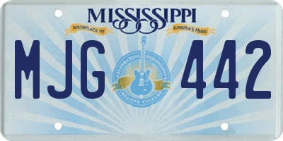 MS license plate MJG442