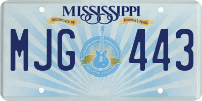 MS license plate MJG443