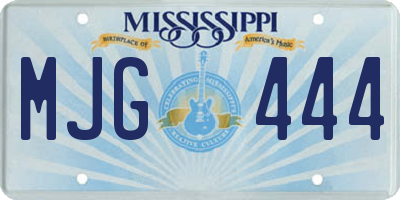 MS license plate MJG444