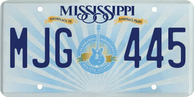 MS license plate MJG445