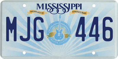 MS license plate MJG446