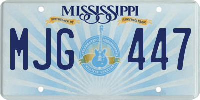 MS license plate MJG447