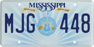 MS license plate MJG448