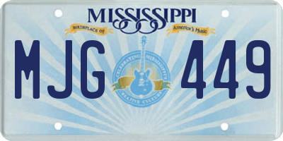 MS license plate MJG449