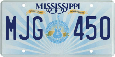 MS license plate MJG450