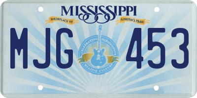 MS license plate MJG453