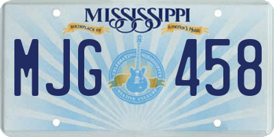 MS license plate MJG458