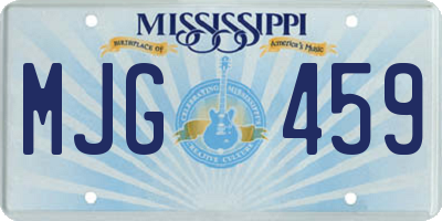MS license plate MJG459