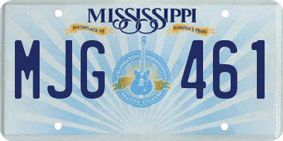 MS license plate MJG461