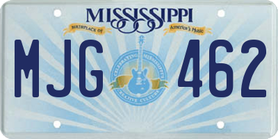 MS license plate MJG462