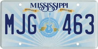 MS license plate MJG463