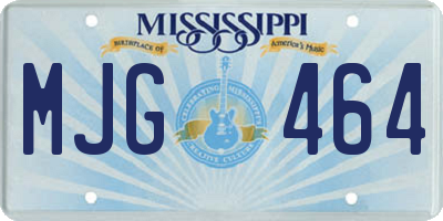 MS license plate MJG464