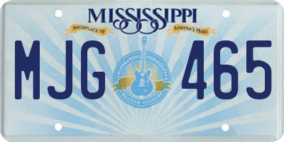 MS license plate MJG465
