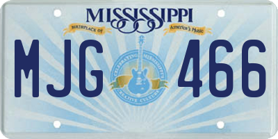 MS license plate MJG466