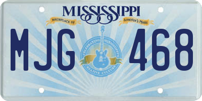 MS license plate MJG468