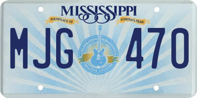 MS license plate MJG470
