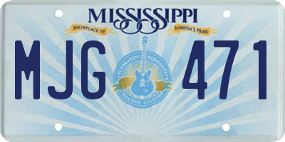 MS license plate MJG471
