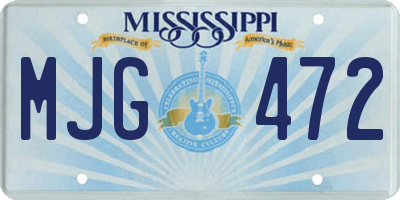 MS license plate MJG472