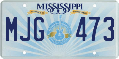 MS license plate MJG473
