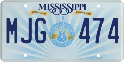MS license plate MJG474