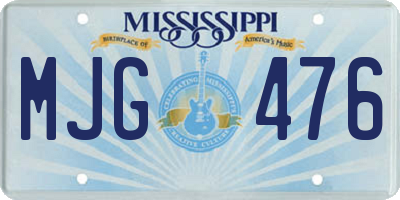 MS license plate MJG476