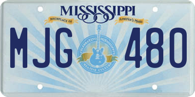 MS license plate MJG480