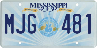 MS license plate MJG481