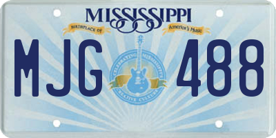MS license plate MJG488