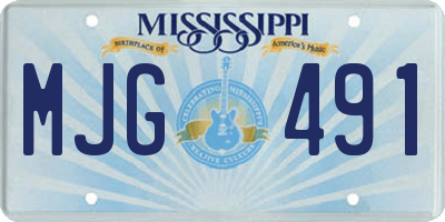 MS license plate MJG491
