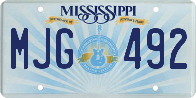 MS license plate MJG492