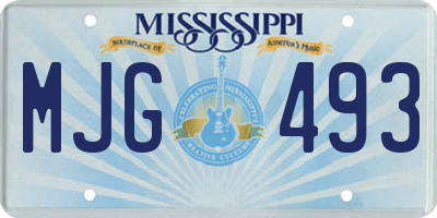 MS license plate MJG493