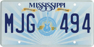 MS license plate MJG494