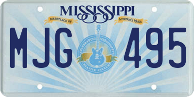 MS license plate MJG495