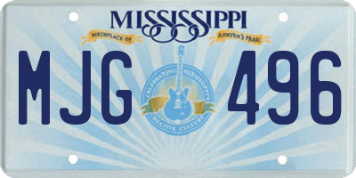 MS license plate MJG496