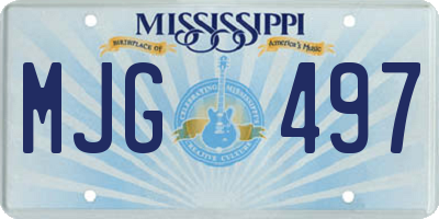 MS license plate MJG497